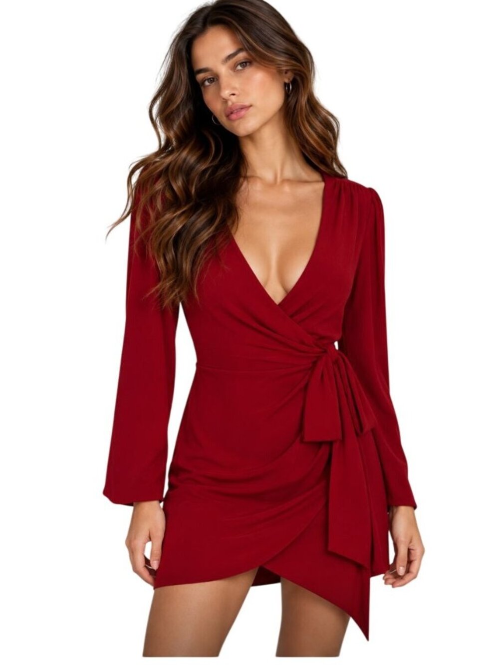 Cinq à Sept Sierra Wrap Minidress in Cranberry NWT - Size 2